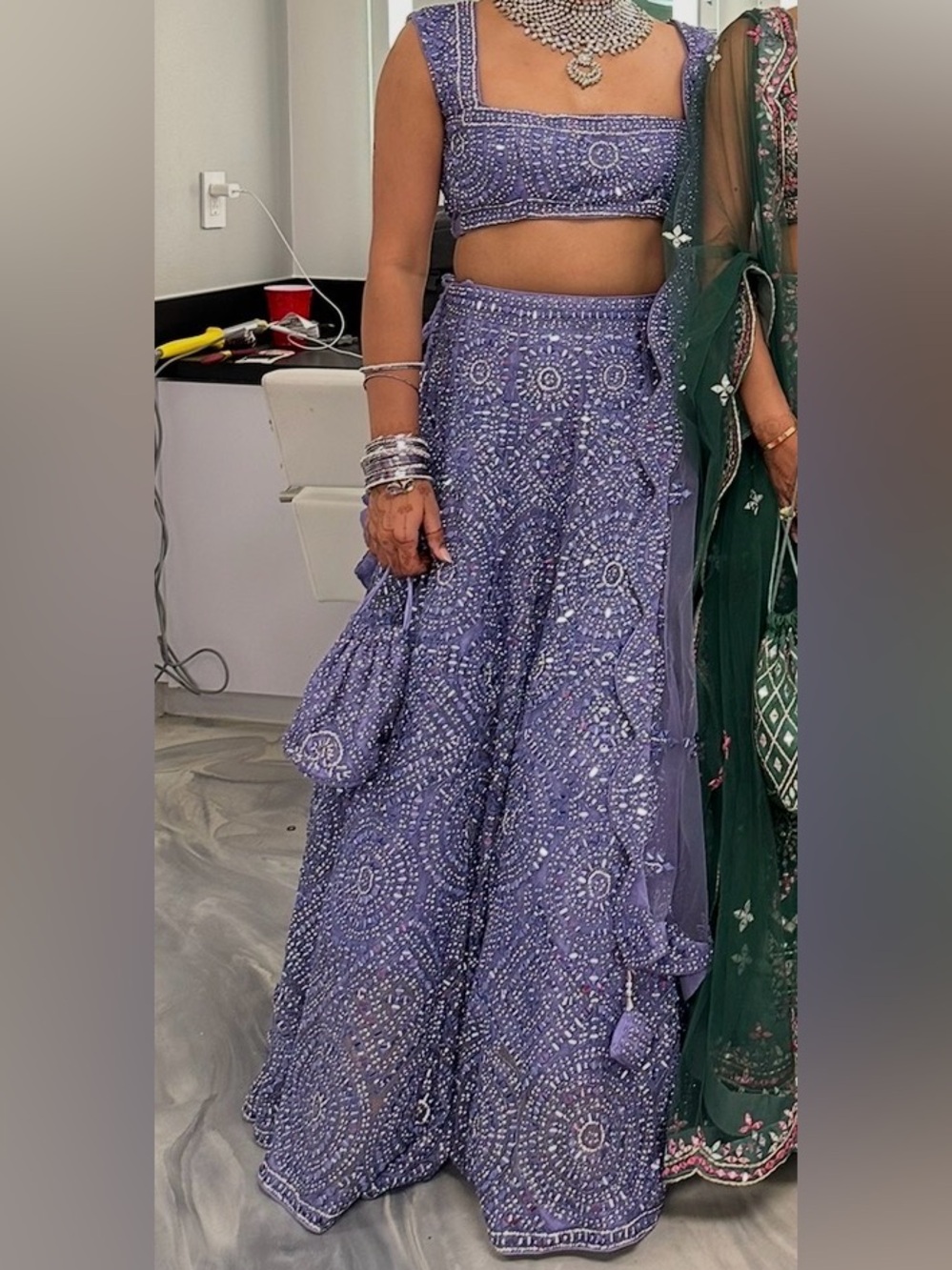 Purple Embellished Bridal Lehenga